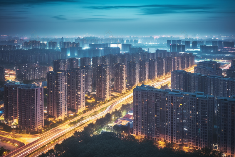 房地产城市建筑夜晚繁华楼盘,高清,摄影图,摄影图片,图片大全,摄影图免费下载
